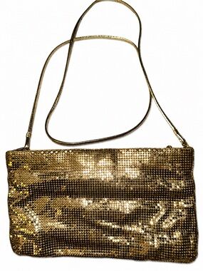 Whiting & Davis Gold Mesh Shoulder Clutch